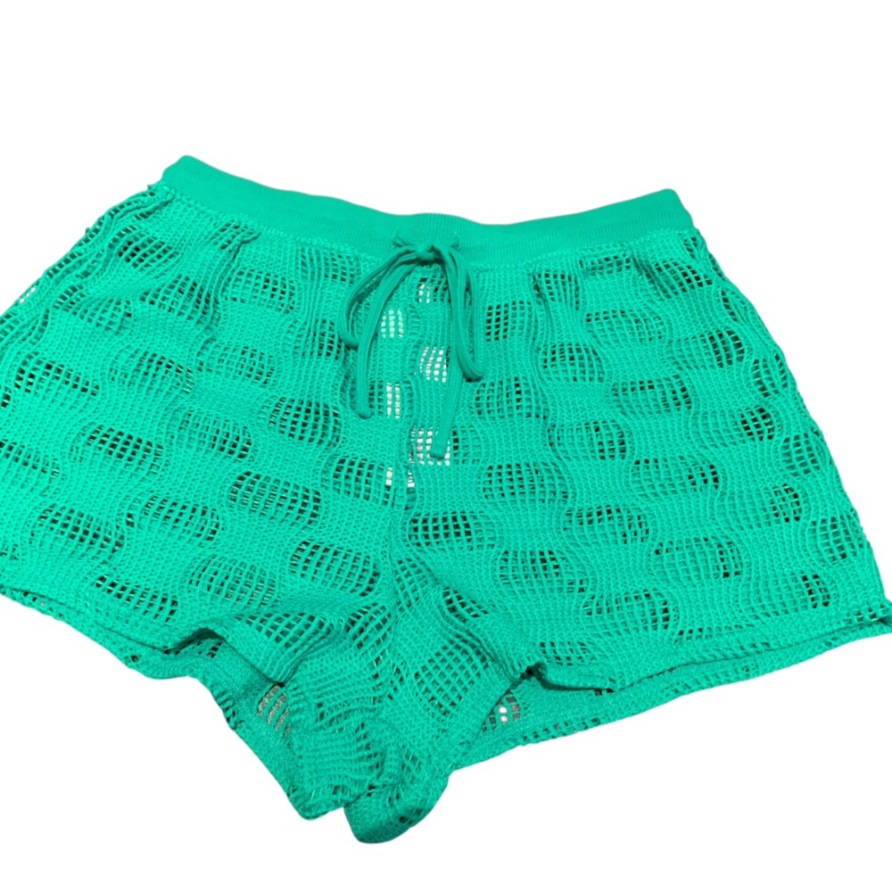 💚WILD FABLE💚OPEN WEAVE TIE FRONT COVER-UP SHORTS. NWT. - Picture 2 of 6
